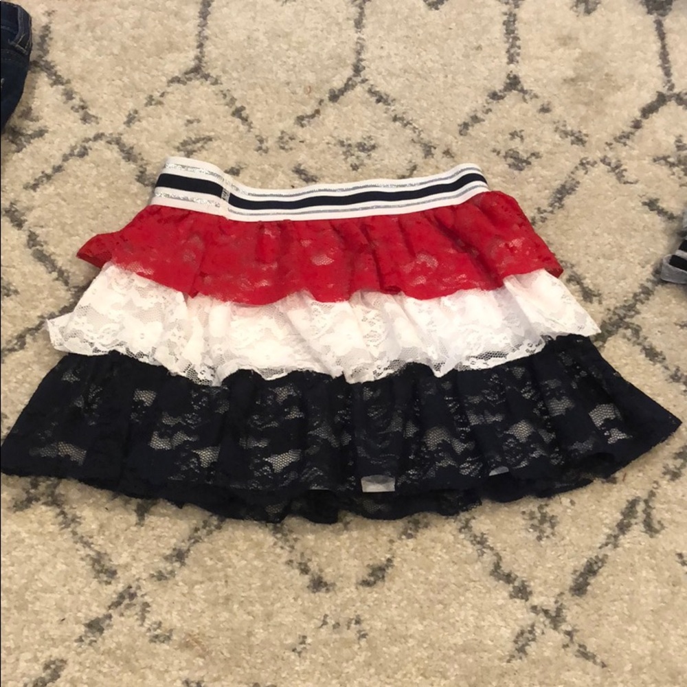 Girls elastic waist red, white, & blue skirt